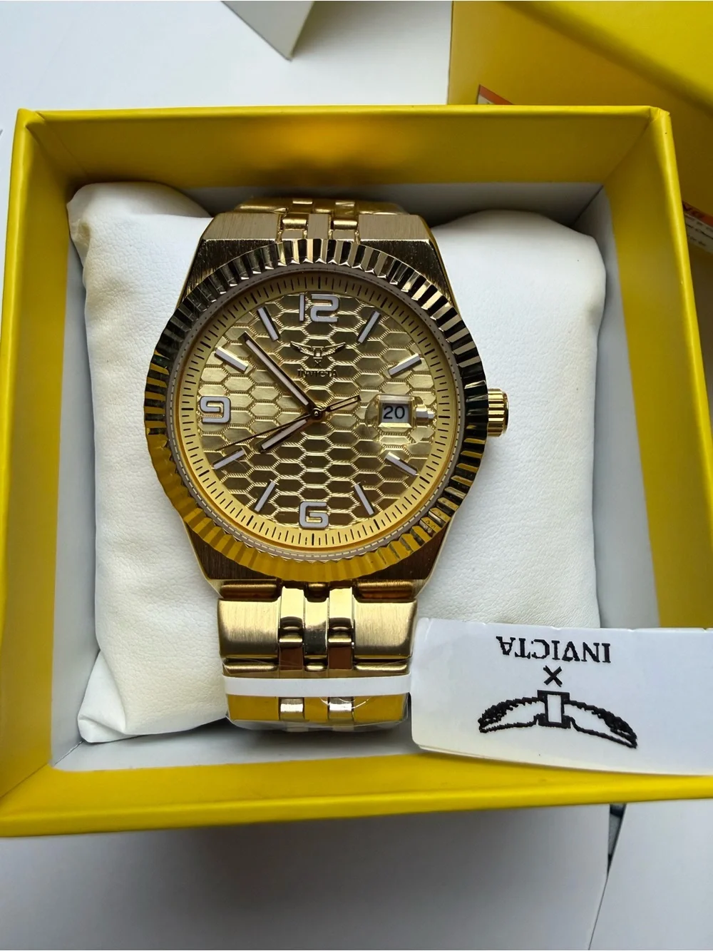 Invicta Men's Specialty I 40mm Gold Tone Patterned Dial Bracelet Watch